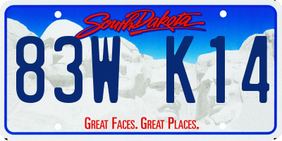SD license plate 83WK14