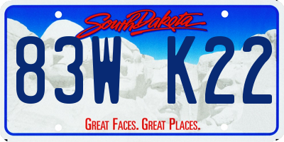 SD license plate 83WK22