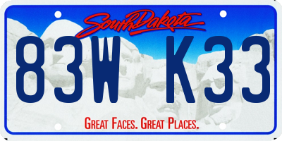SD license plate 83WK33