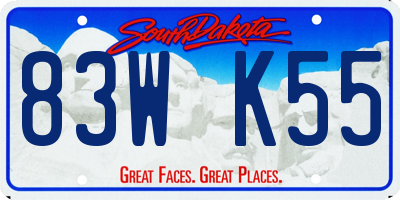 SD license plate 83WK55