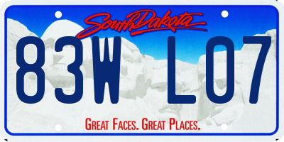 SD license plate 83WL07