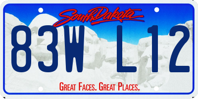 SD license plate 83WL12