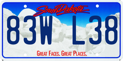 SD license plate 83WL38