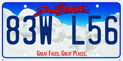 SD license plate 83WL56