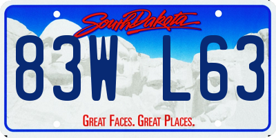 SD license plate 83WL63