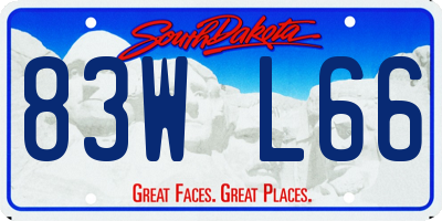 SD license plate 83WL66