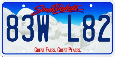 SD license plate 83WL82
