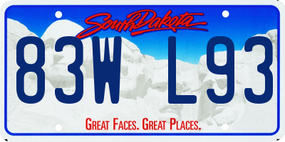 SD license plate 83WL93