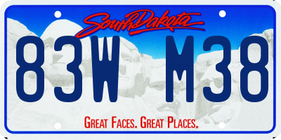 SD license plate 83WM38