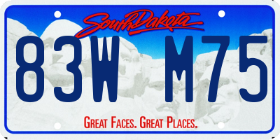 SD license plate 83WM75