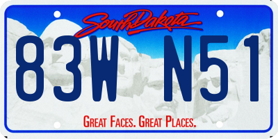 SD license plate 83WN51