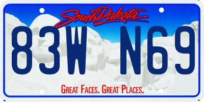 SD license plate 83WN69