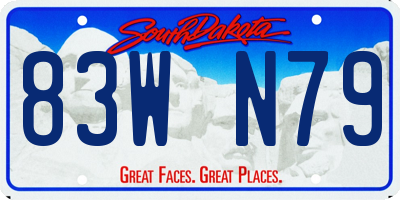SD license plate 83WN79