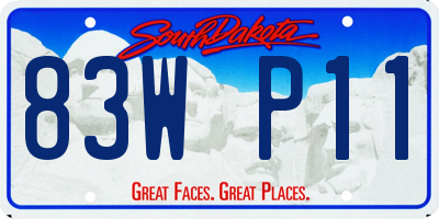 SD license plate 83WP11