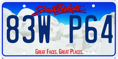SD license plate 83WP64