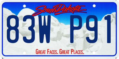 SD license plate 83WP91