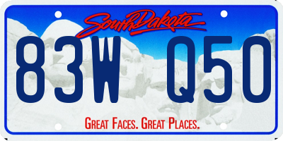 SD license plate 83WQ50