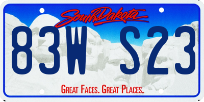 SD license plate 83WS23