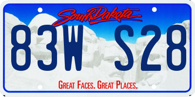 SD license plate 83WS28