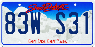SD license plate 83WS31