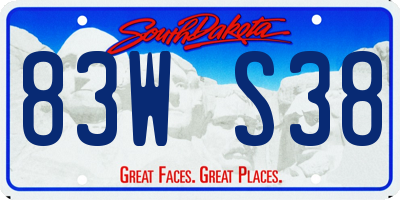 SD license plate 83WS38