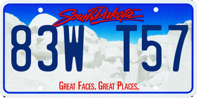 SD license plate 83WT57