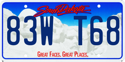 SD license plate 83WT68