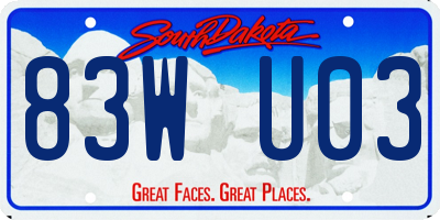 SD license plate 83WU03