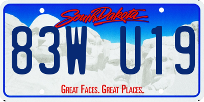 SD license plate 83WU19