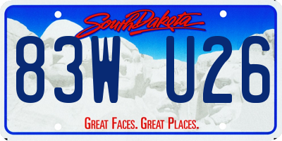 SD license plate 83WU26