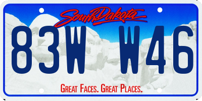SD license plate 83WW46