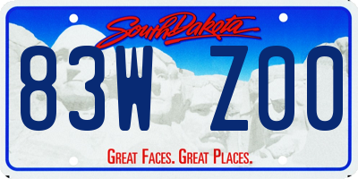 SD license plate 83WZ00