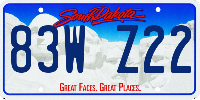 SD license plate 83WZ22