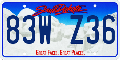 SD license plate 83WZ36