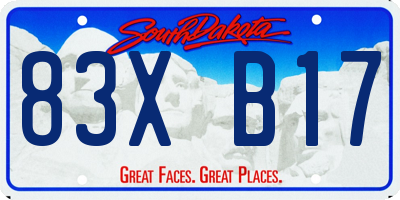 SD license plate 83XB17