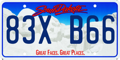 SD license plate 83XB66