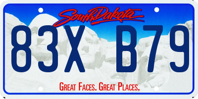 SD license plate 83XB79