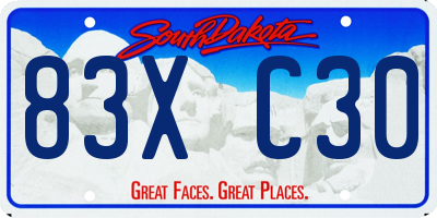 SD license plate 83XC30