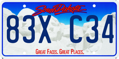SD license plate 83XC34