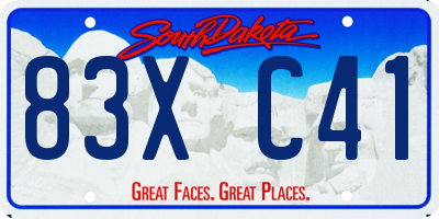 SD license plate 83XC41