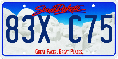 SD license plate 83XC75