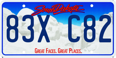 SD license plate 83XC82