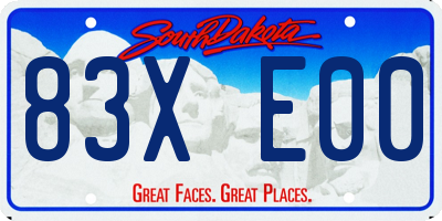 SD license plate 83XE00