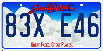 SD license plate 83XE46