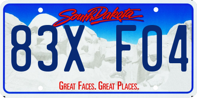 SD license plate 83XF04