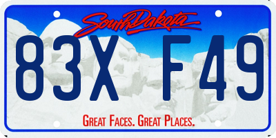 SD license plate 83XF49