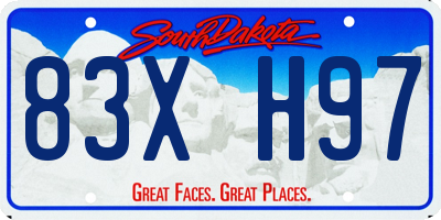 SD license plate 83XH97