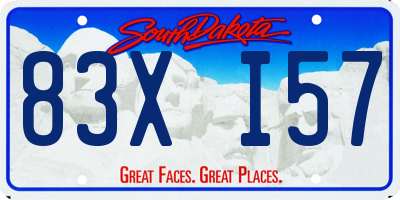 SD license plate 83XI57