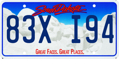 SD license plate 83XI94