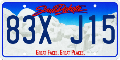 SD license plate 83XJ15